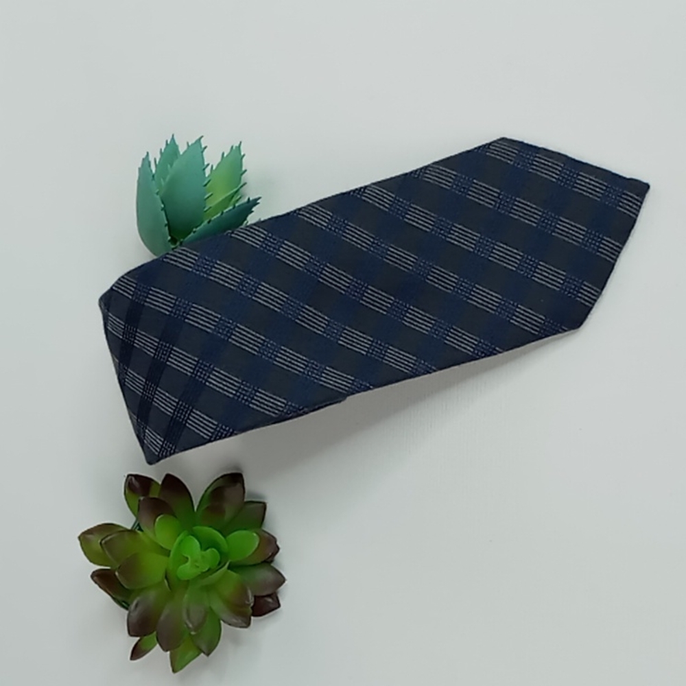 John Varvatos Navy/Gray Diagonal Stripe Tie